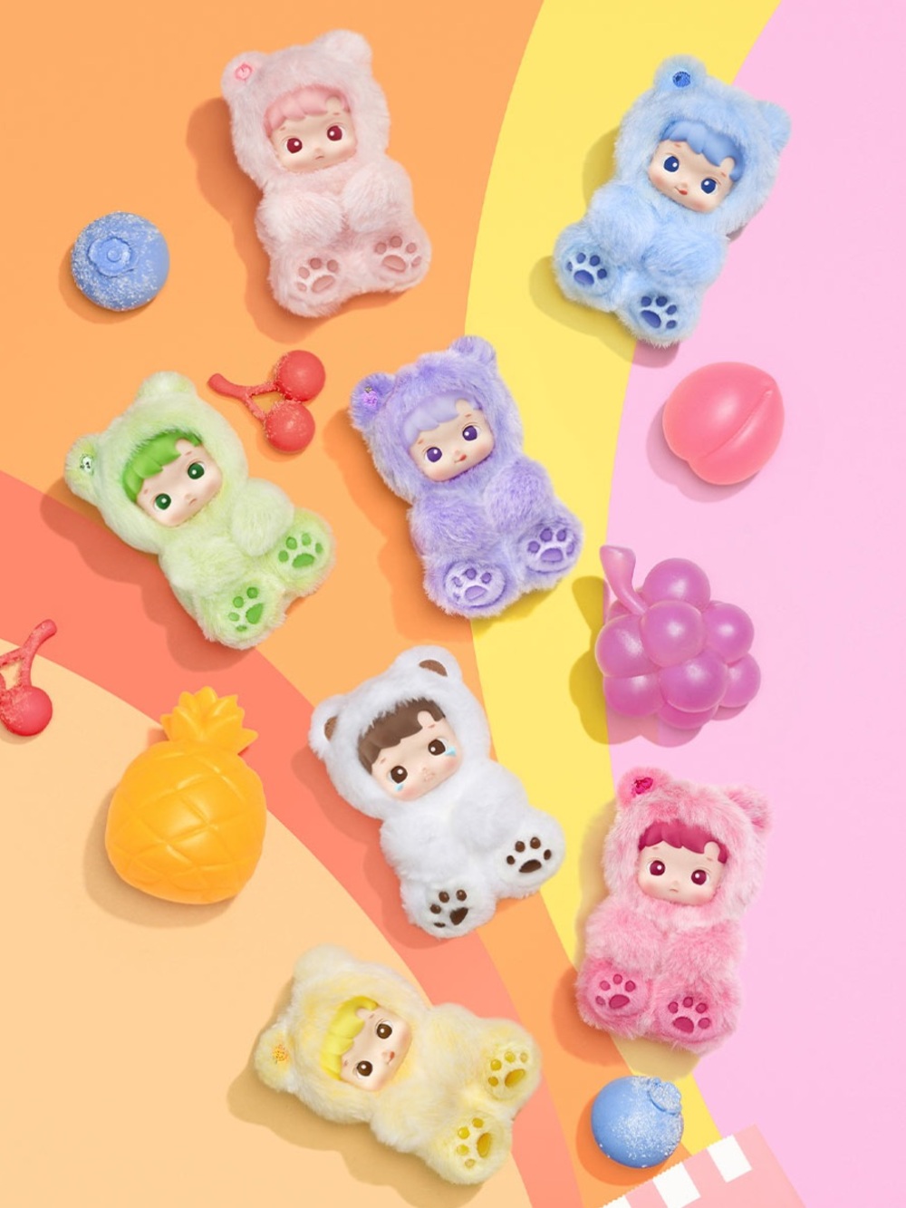 Pop Mart Hacipupu Gummy Bear Series Vinyl Plush Pendant Whole Set